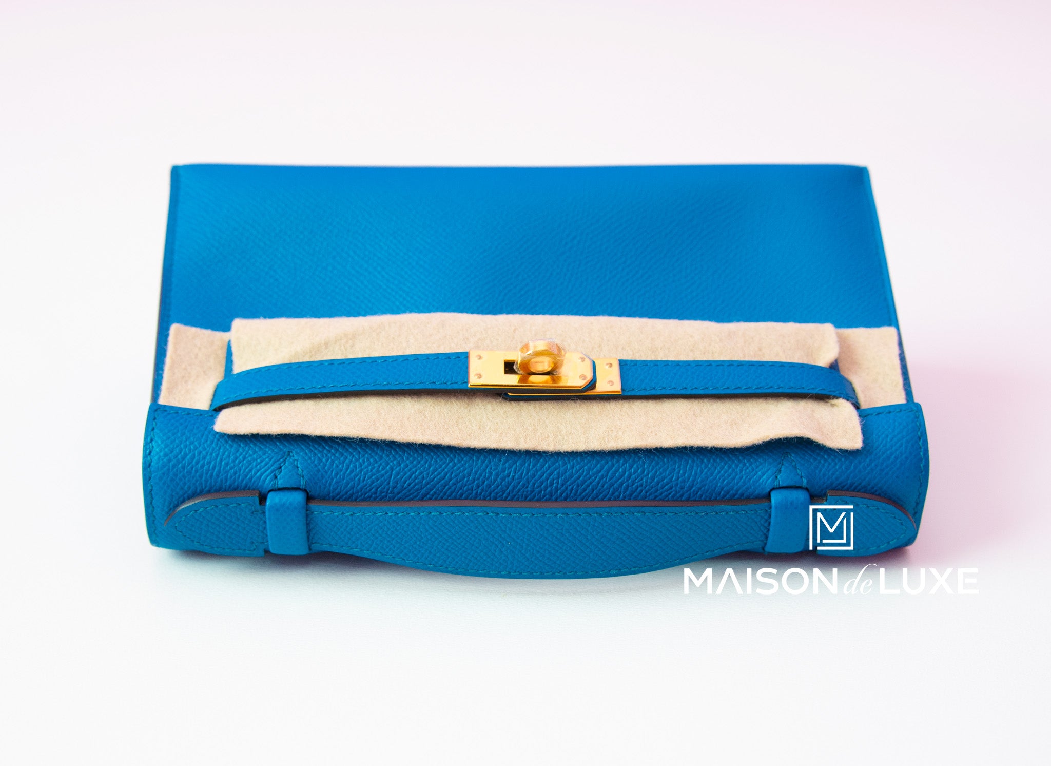 Hermès Kelly Pochette in Blue Agate