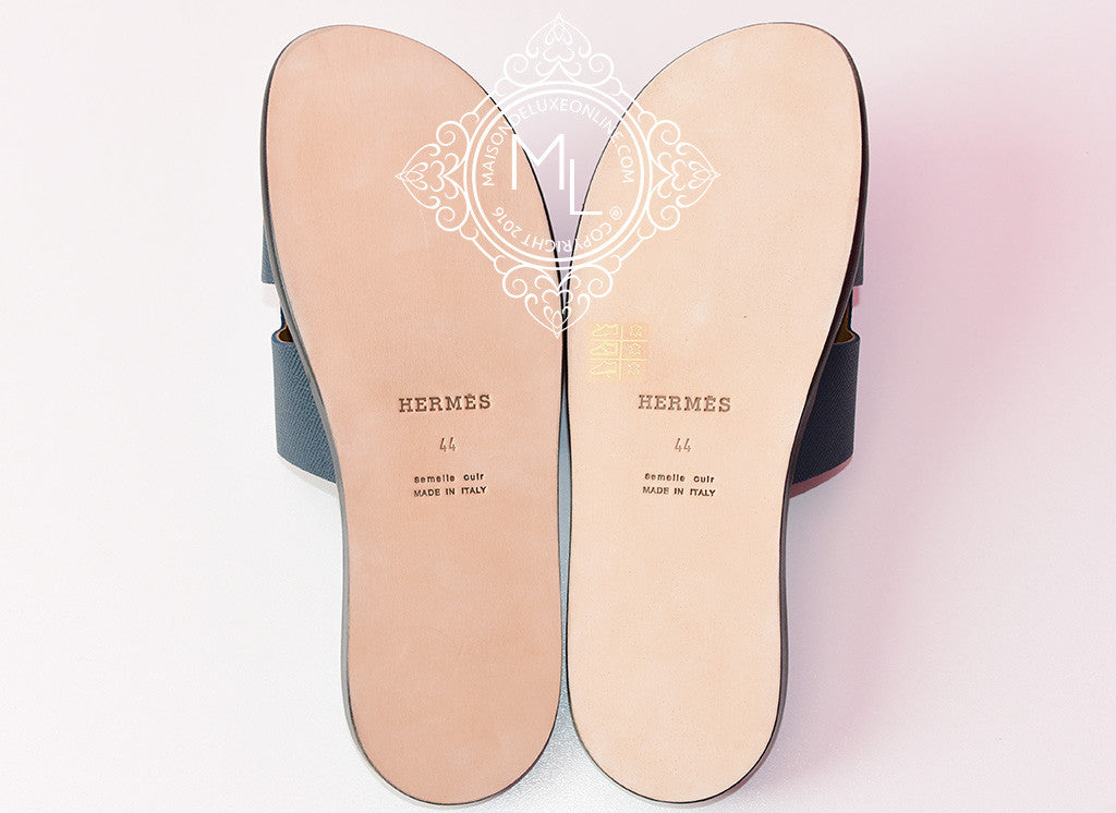 Hermes Noir Izmir Men Sandals 44.5 – The Closet