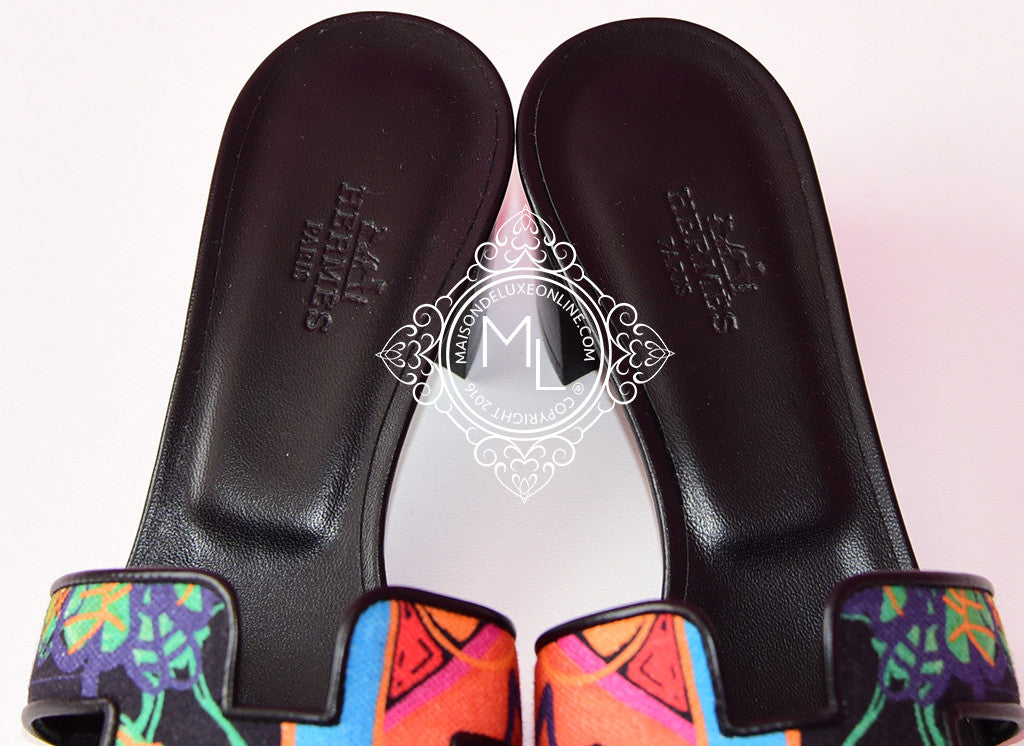 Hermes Womens Blue Epsom Oran Sandal Slipper 39 Shoes Oasis Loafer – MAISON  de LUXE