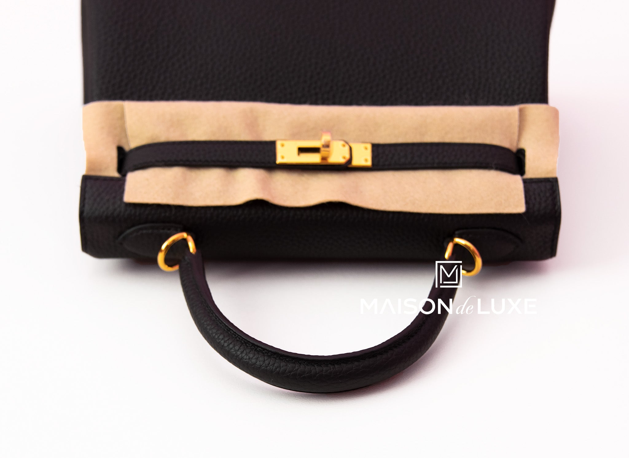 Kelly 25 leather handbag Hermès Black in Leather - 34363385