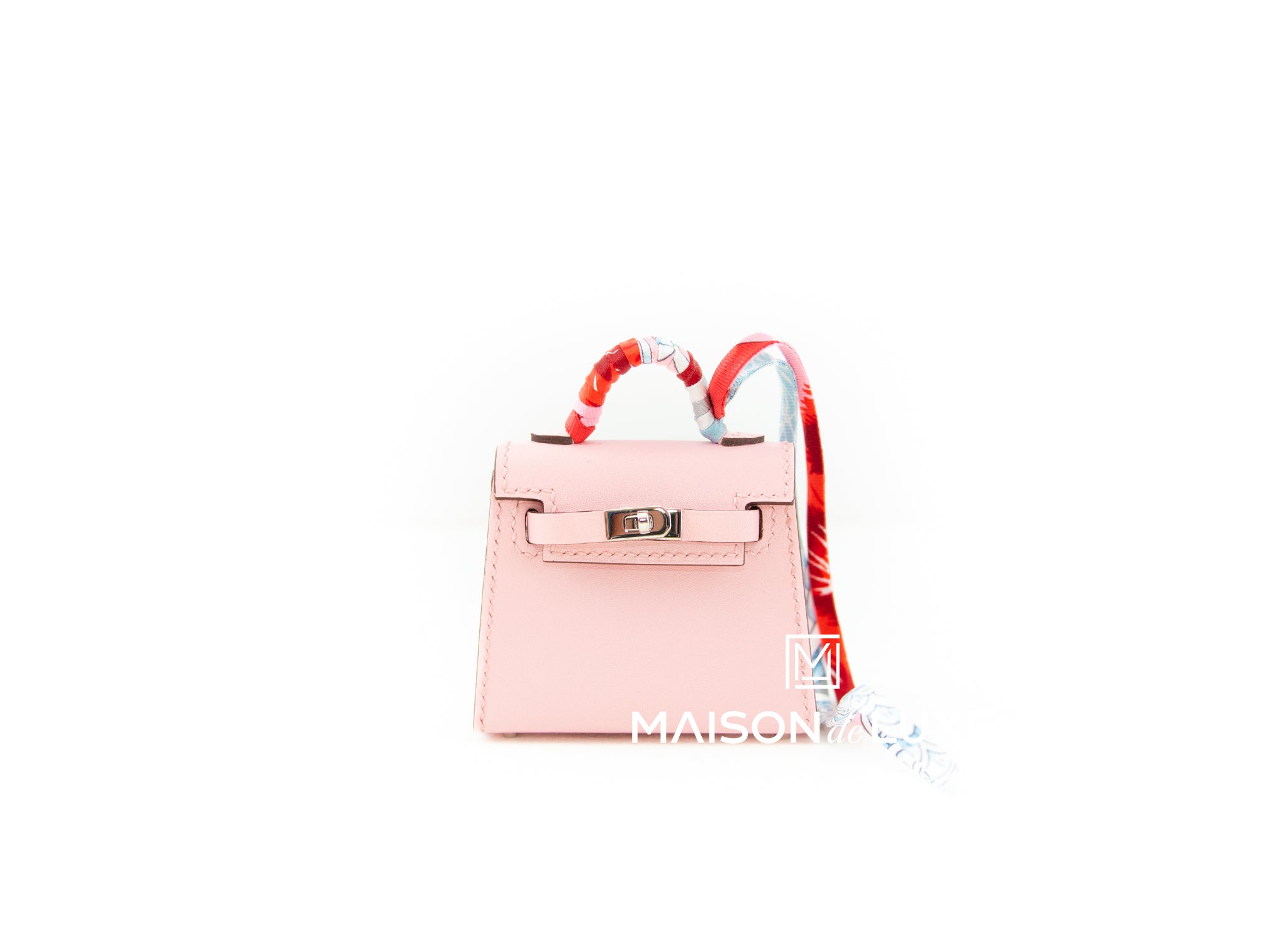Hermes Rose Jaipur Micro Mini Kelly Twilly Bag Charm – Sellier