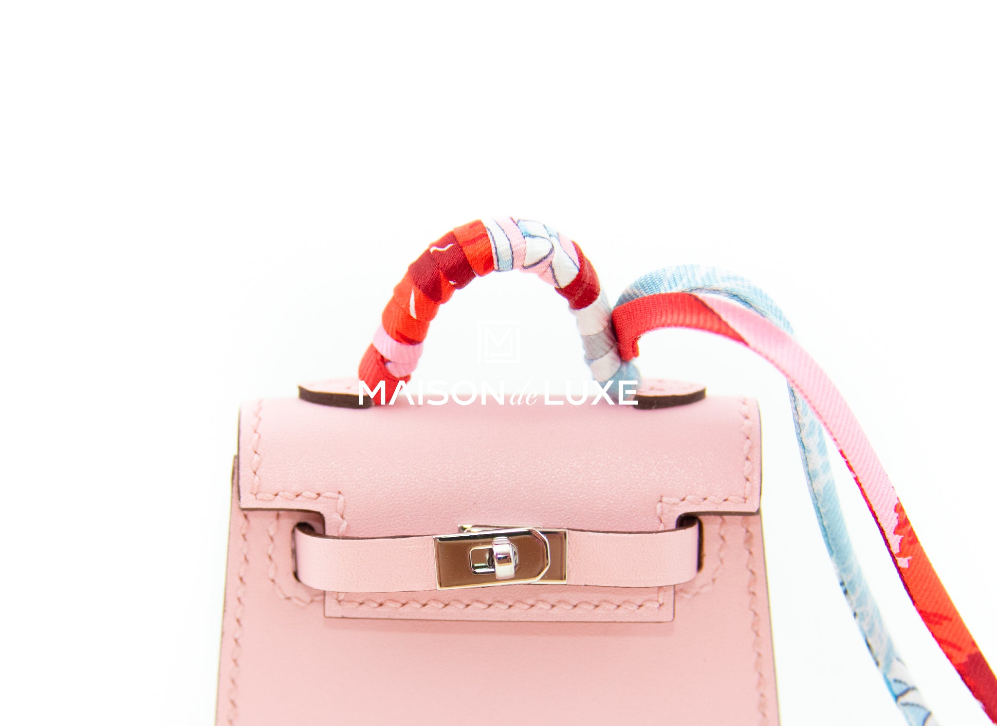 Hermès Micro Kelly Twilly Charm Rose Sakura Tadelakt Palladium Hardwar