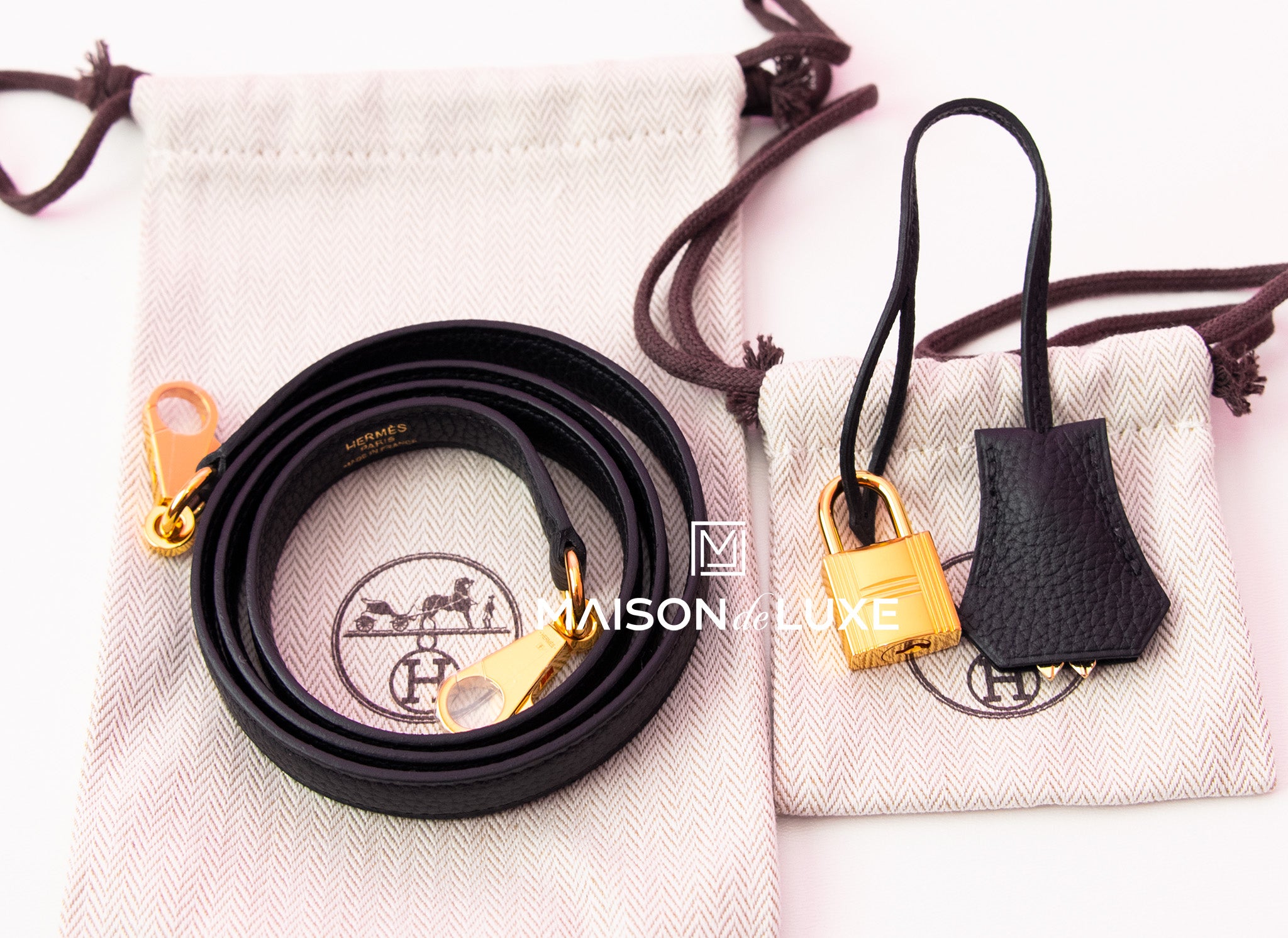 Hermès Kelly 25 Noir (Black) Togo Rose Gold Hardware RGHW — The