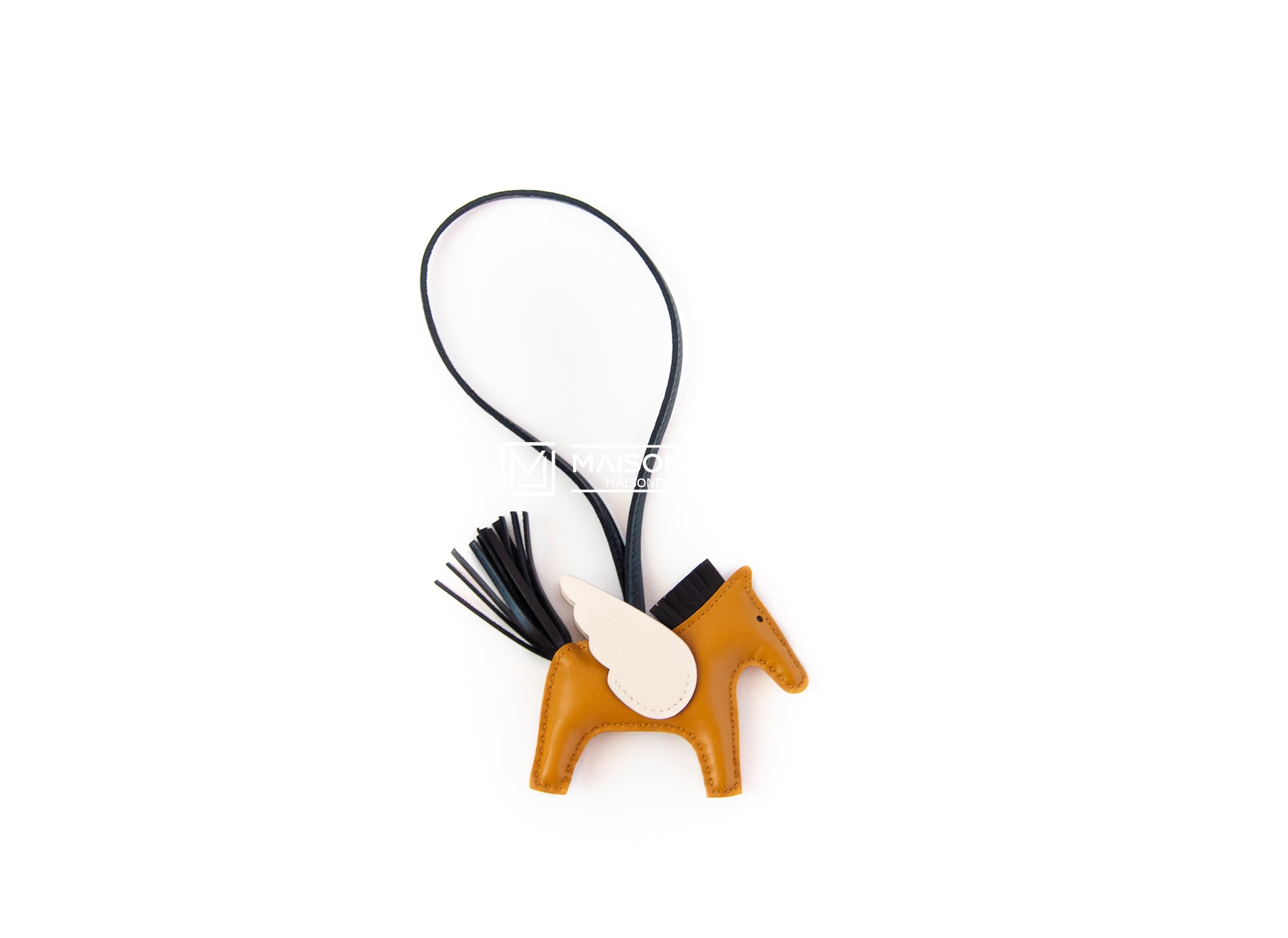 Hermes Sesame/Bleu Saphir/Black Pegasus Horse Rodeo Bag Charm