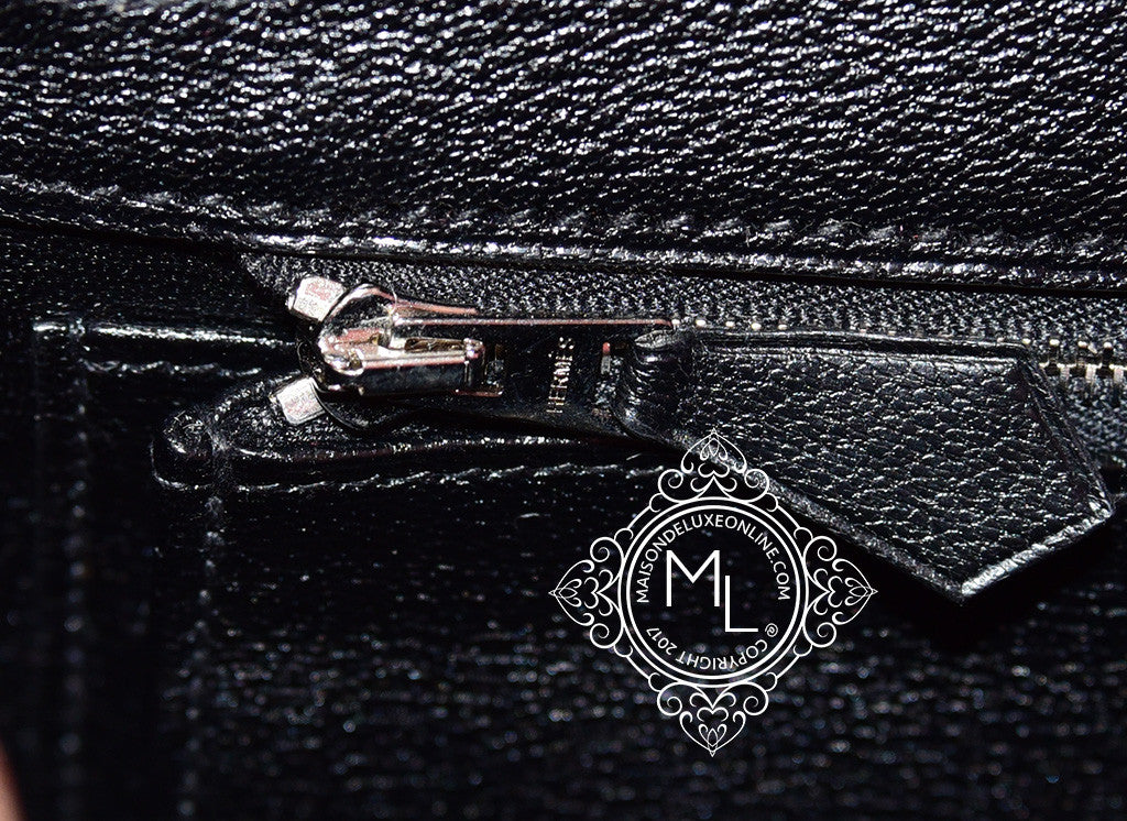 Hermes Noir Black Crocodile Silver Birkin 25 Handbag Kelly Constance –  MAISON de LUXE