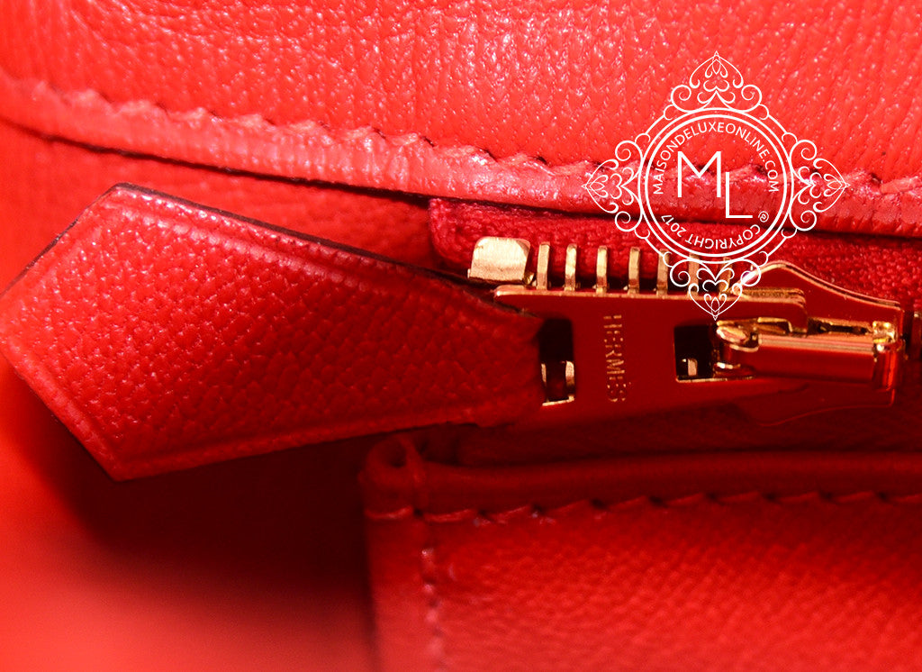 Be that lady in red with this gorgeous Hermès Geranium Red Porosus Crocodile  35cm Birkin! Incredibly rare and specially ordered, this exotic Birkin  is, By Only Authentics