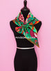 Hermes "Jaguar Quetzal" Fuchsia Twill Silk 90 cm Scarf