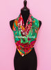 Hermes "Jaguar Quetzal" Fuchsia Twill Silk 90 cm Scarf