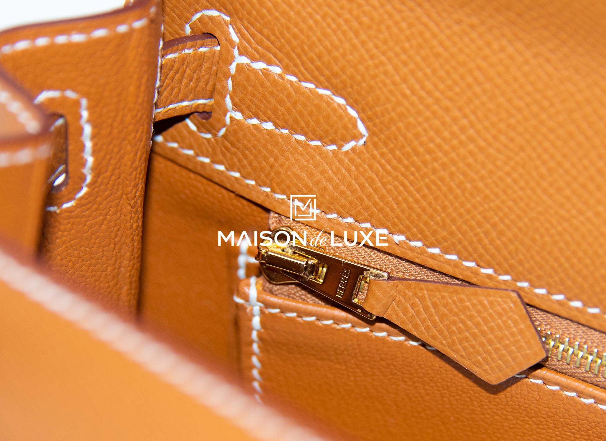 Hermes Kelly Sellier 25 Gold Brown Epsom Handbag Gold Hardware