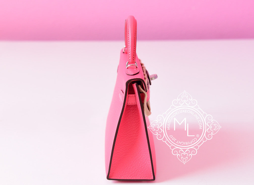 Hermès Kelly Rose Lipstick Chèvre Mysore Mini II Handbag