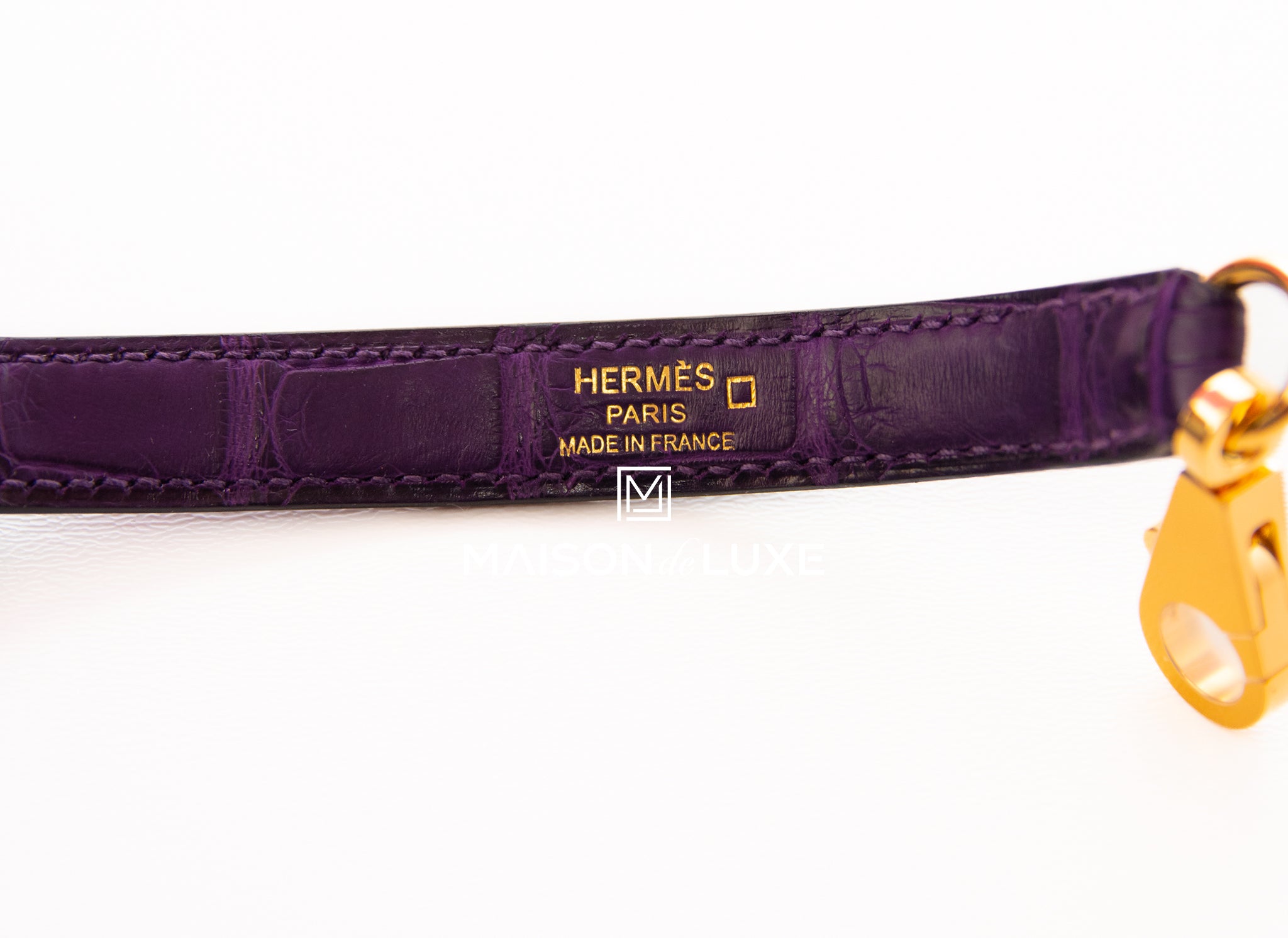 Hermes Kelly Double Tour Bracelet In Gold and Purple