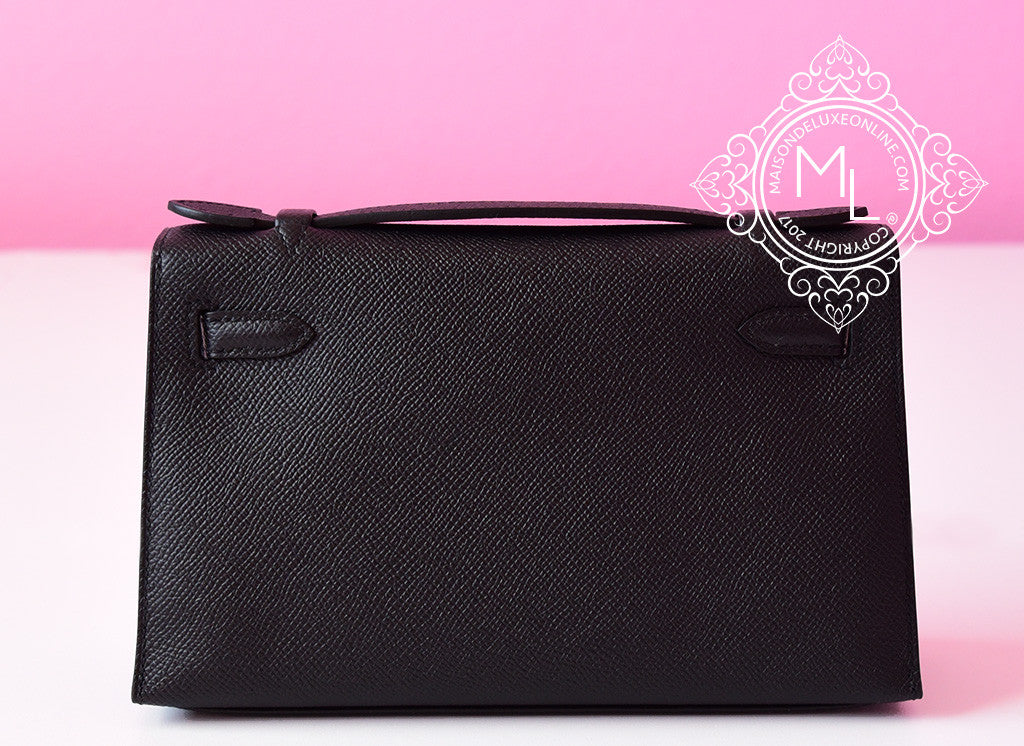 Hermès Kelly Mini 22 Pochette Epsom Noir GHW - Kaialux