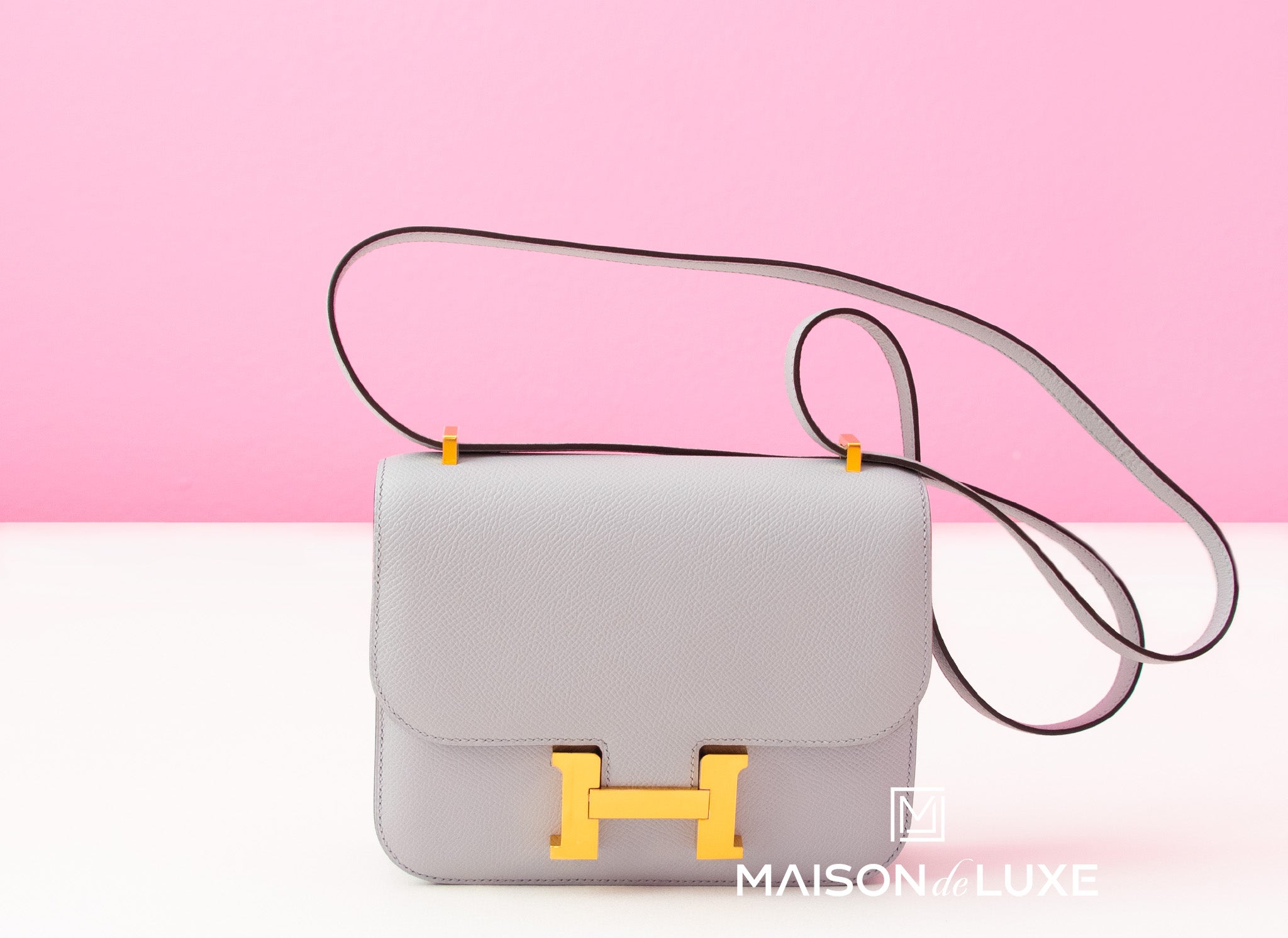 Hermes Mauve Sylvestine Pink Epsom Constance Mini 18/19 Handbag Bag