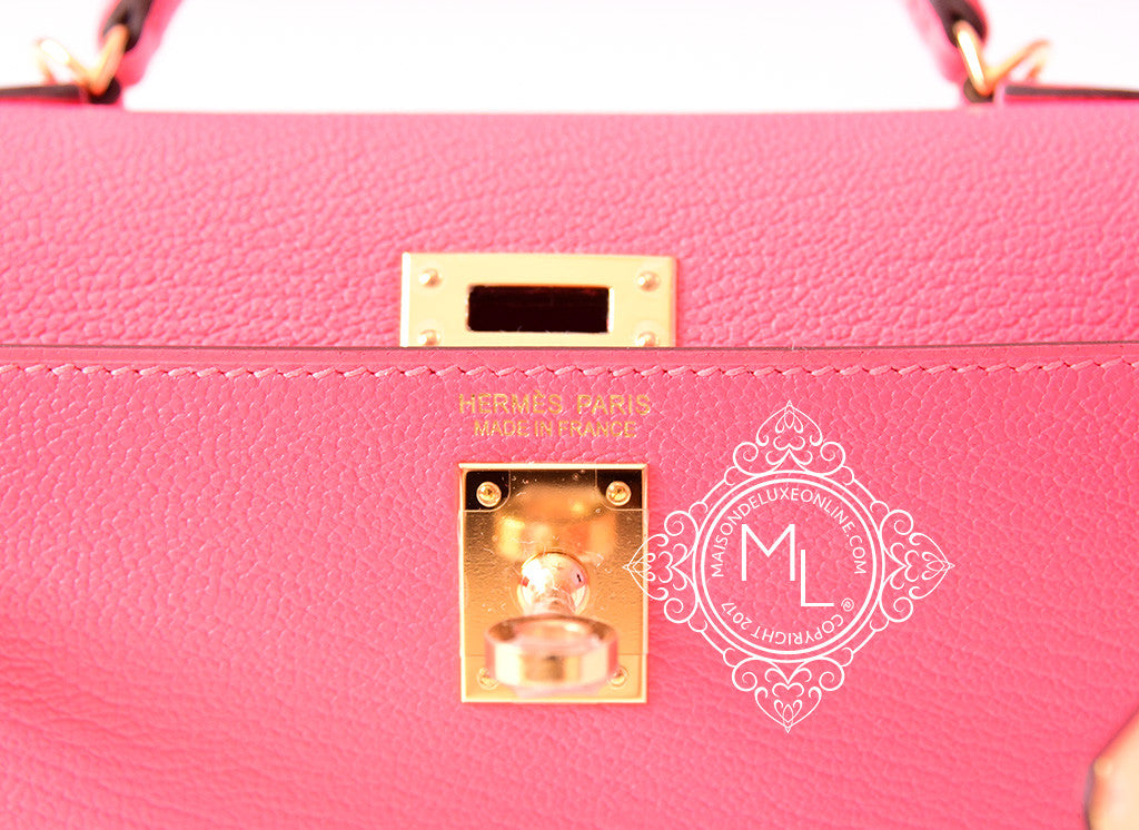 Hermes Kelly Twilly Bag Charm Rose Lipstick Gold Hardware New w/Box –  Mightychic