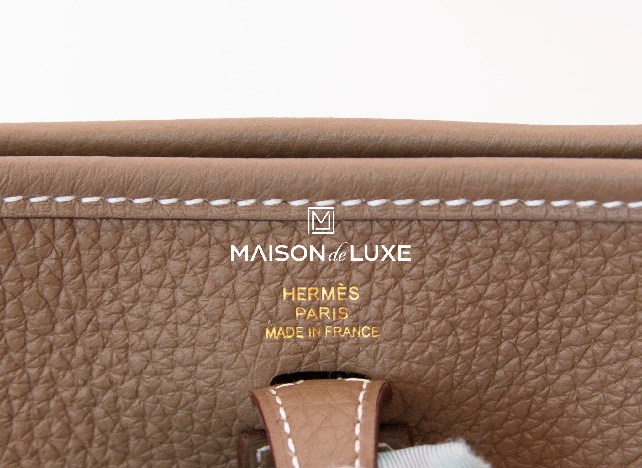 Hermès Mini Evelyne 16 Leather Bag Etoupe Clemence Gold