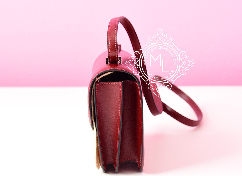 Hermes Rouge Casaque Epsom Constance Mini 18 Handbag Bag Kelly Birkin –  MAISON de LUXE