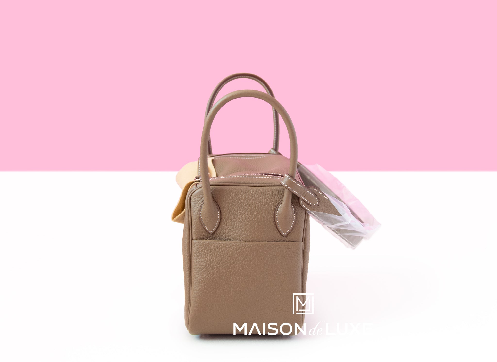 Hermes Etoupe Gray Clemence Lindy 26 Handbag Bag – MAISON de LUXE