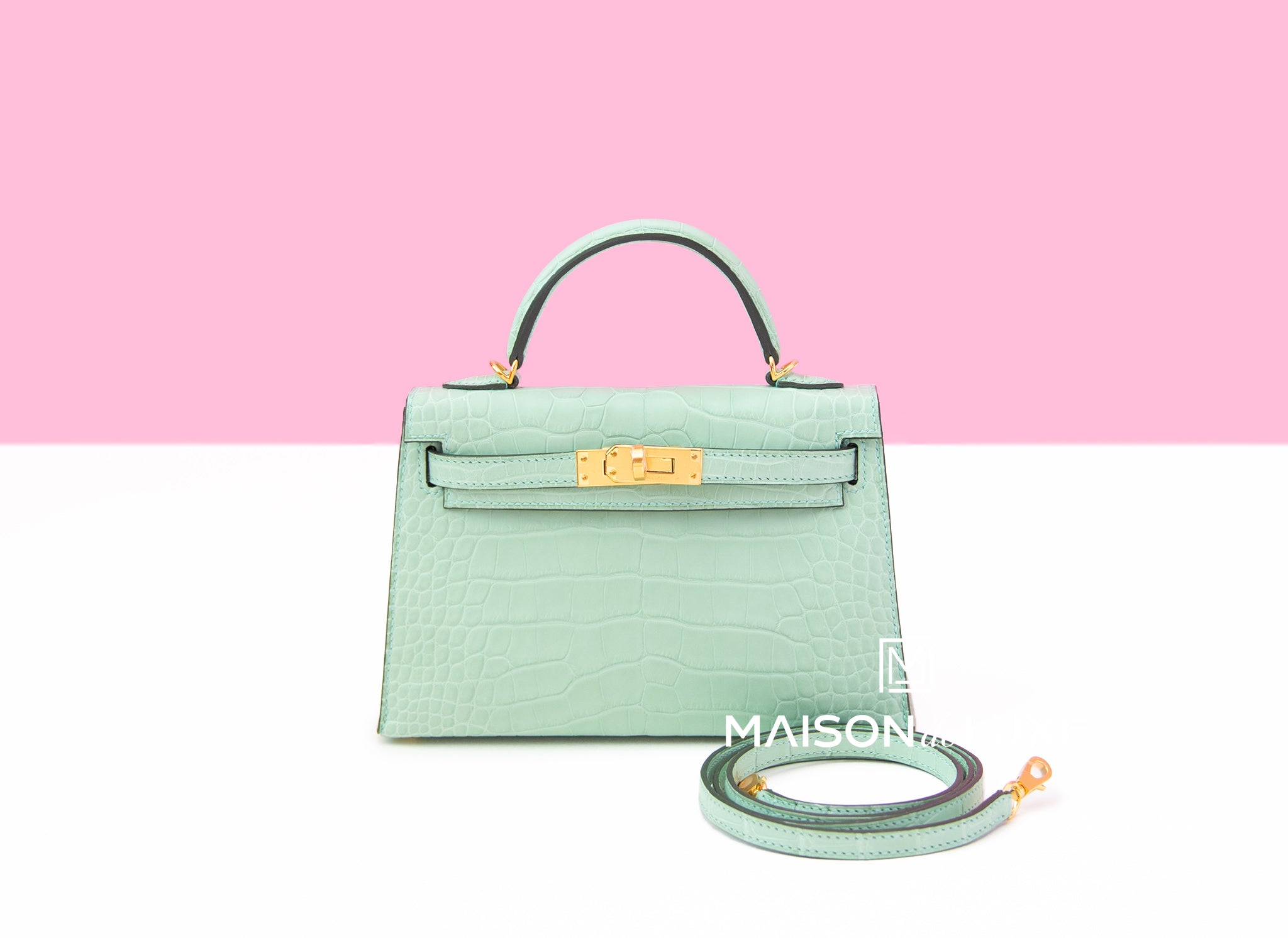 Hermes Green Vert D'eau Mint Crocodile Birkin 25 Handbag Kelly Bag – MAISON  de LUXE