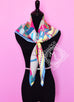 Hermes "Sangles en Zigzag" Fuchsia Jaune Twill Silk 90 cm Scarf