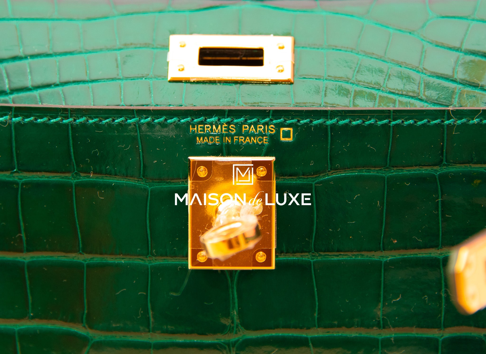 Hermes Mini Kelly II 20 Vert d'eau Matte Crocodile Gold Hardware – MAISON  de LUXE