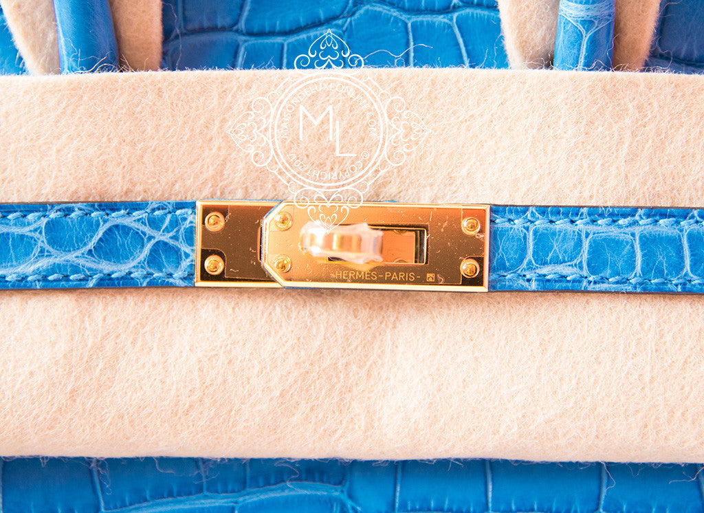 Hermes 25cm Mykonos Lizard Birkin Bag with Gold Hardware. Excellent, Lot  #58061