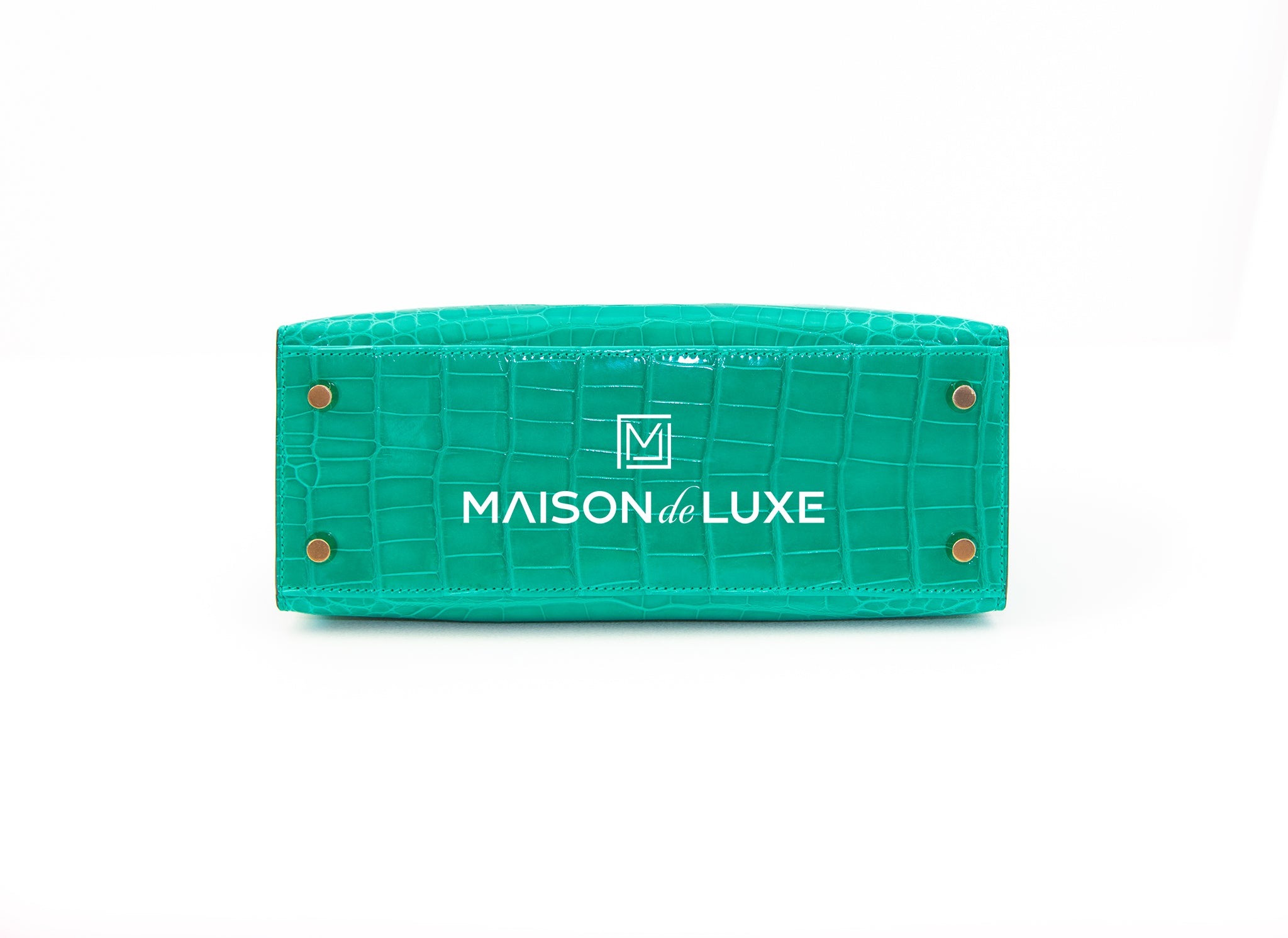 Hermes Kelly Sellier 25 Vert Jade Shiny Crocodile Alligator Handbag -  MAISON de LUXE