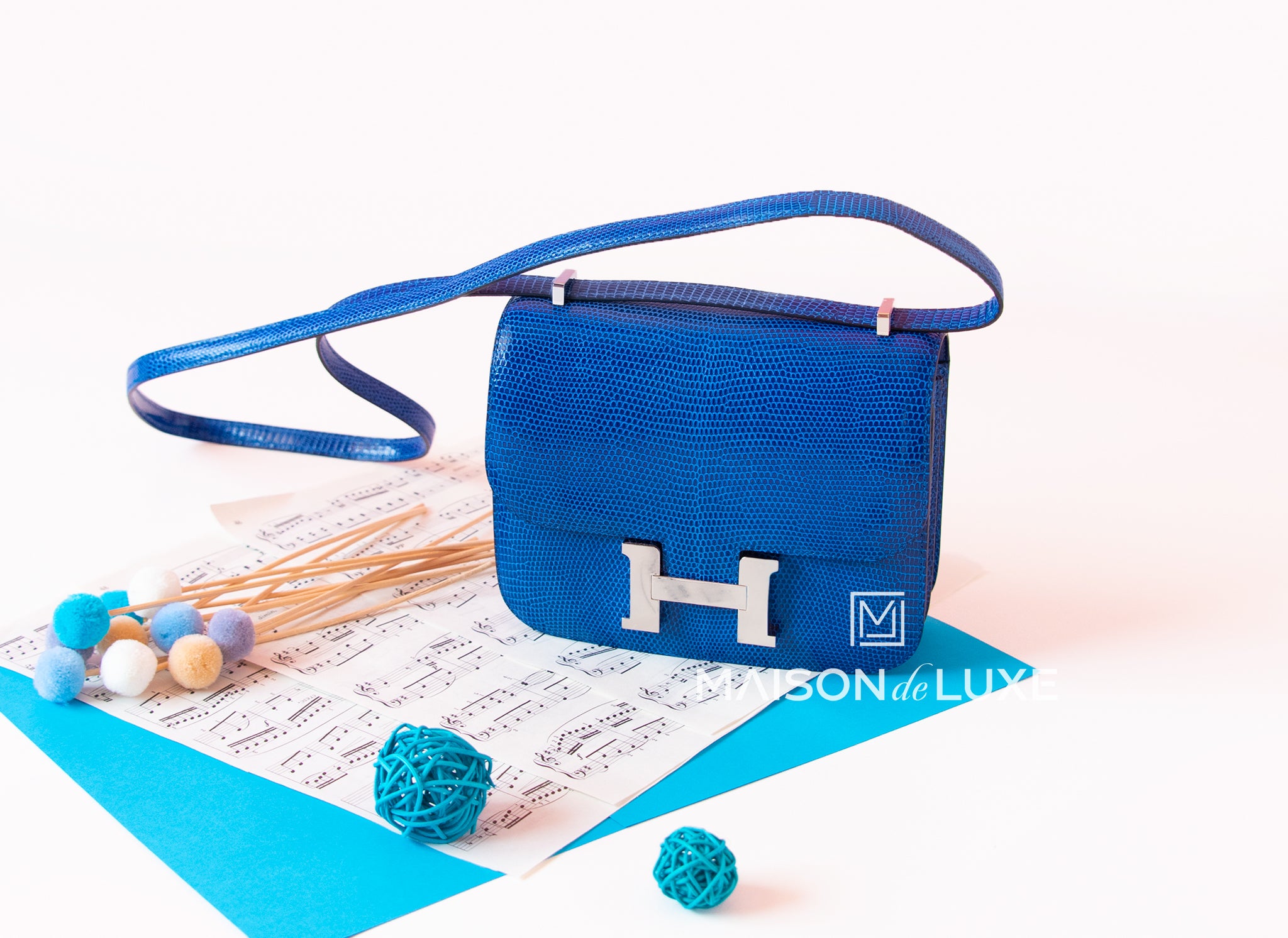 Brand New Hermes Constance 18 Epsom Leather in Sapphire Blue