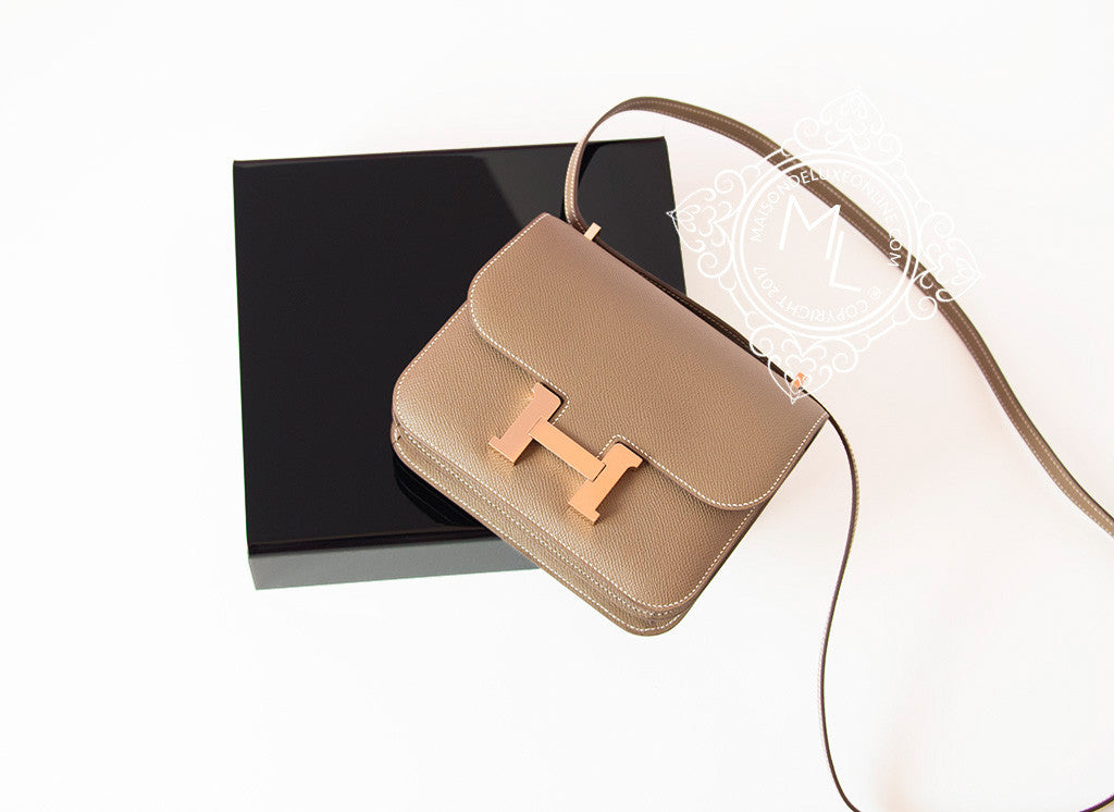 Hermes Constance 18 Etain Mini Bag Gold Hardware Epsom Leather – Mightychic