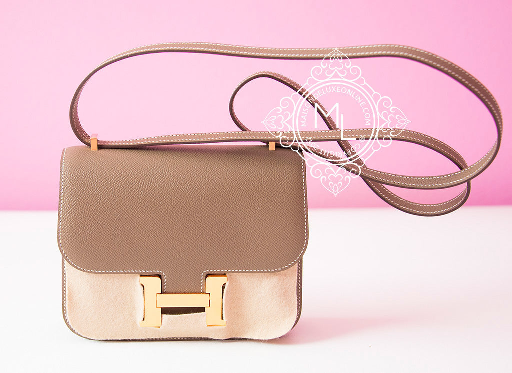 Hermes Gold Brown Epsom Constance Mini 18/19 Handbag Bag – MAISON