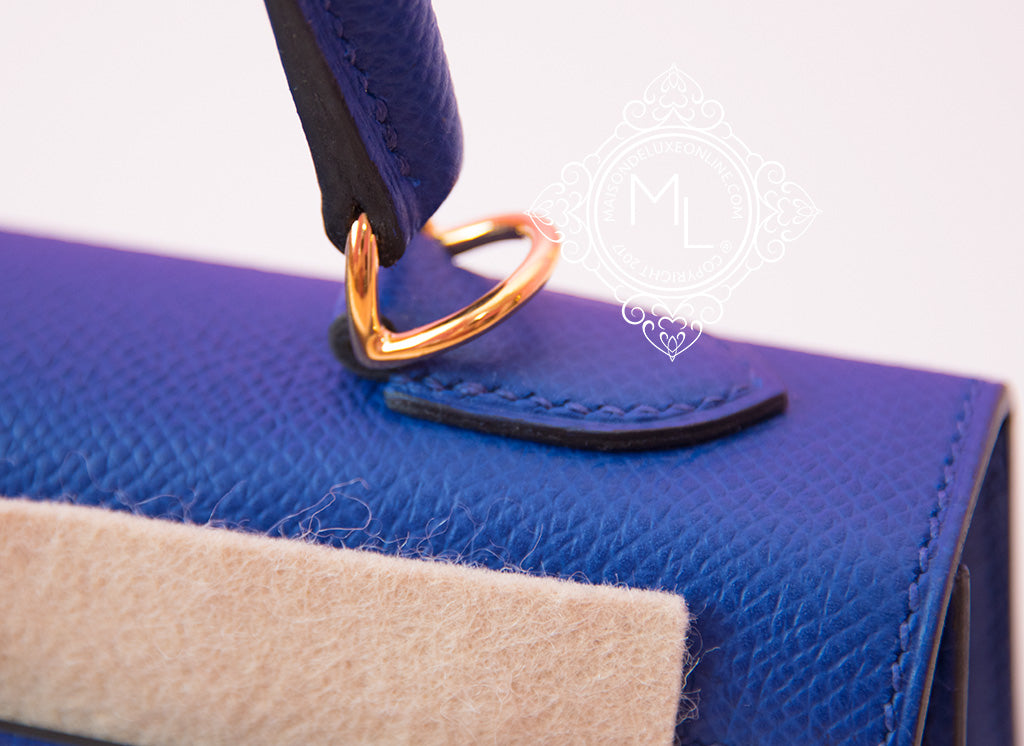 Hermes Bleu Electrique Electric GHW Epsom Sellier Kelly 25 Handbag