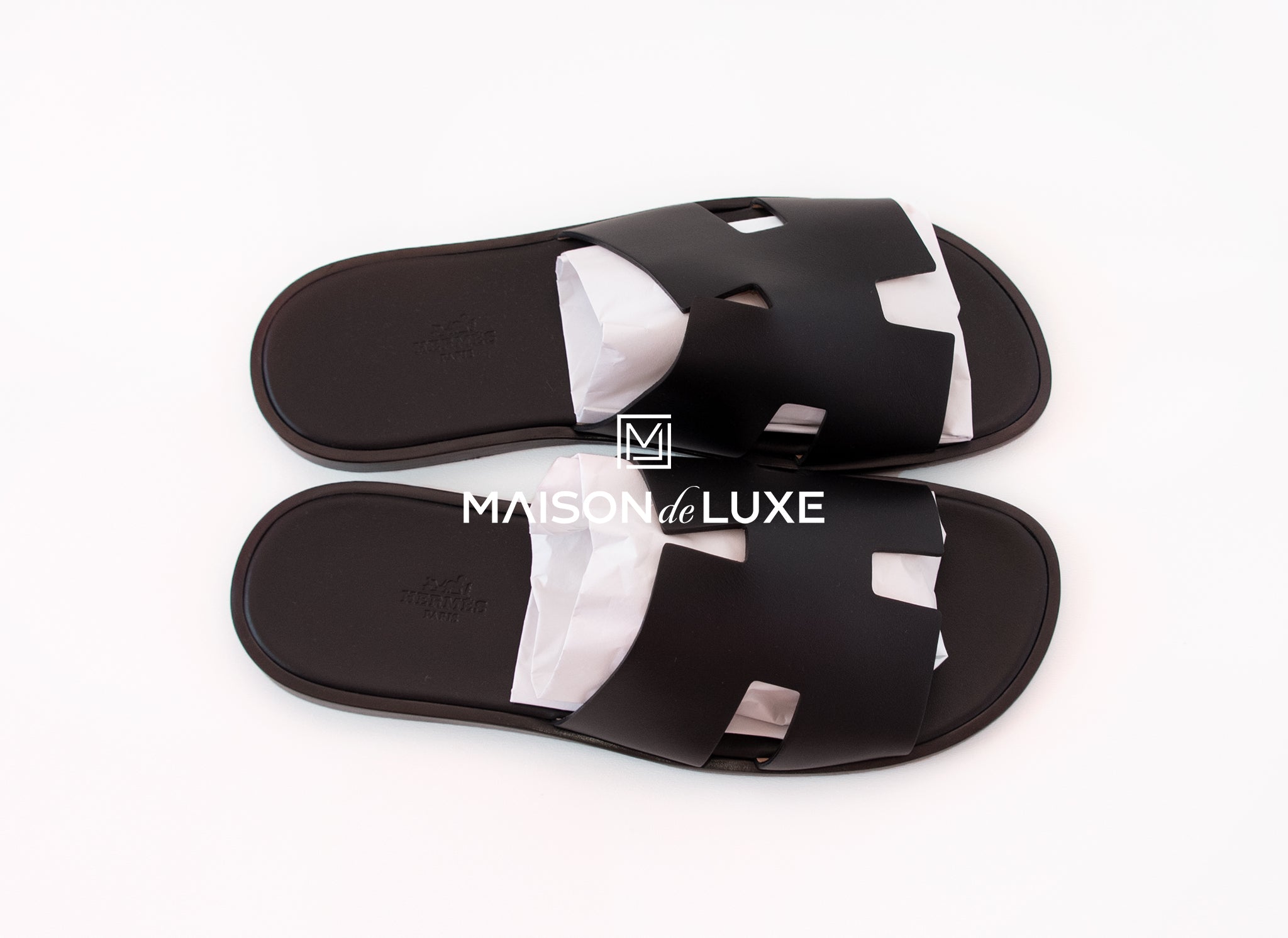 Hermes Mens Black Brown Izmir Sandal 44 Shoes Sandals Slippers Loafer –  MAISON de LUXE