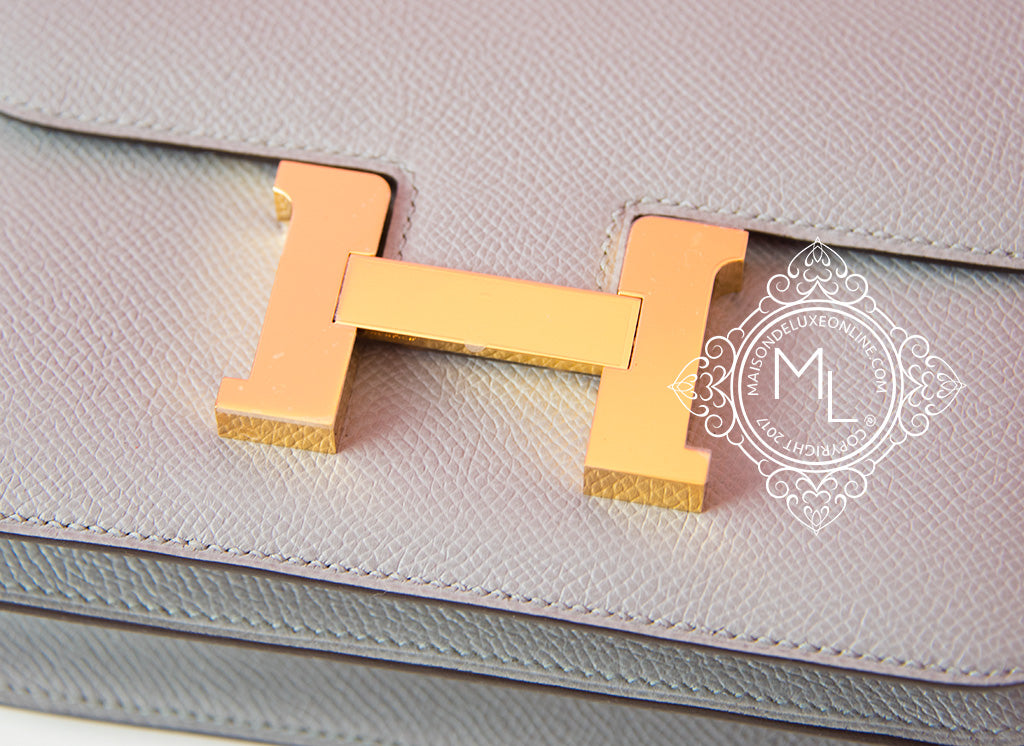 Hermès Constance III Mini 18cm Veau Epsom 4Z Gris Mouette Gold