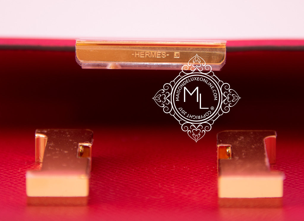 🈹 Hermès Mini Constance (K1 Rouge Grenat), 名牌, 手袋及銀包- Carousell