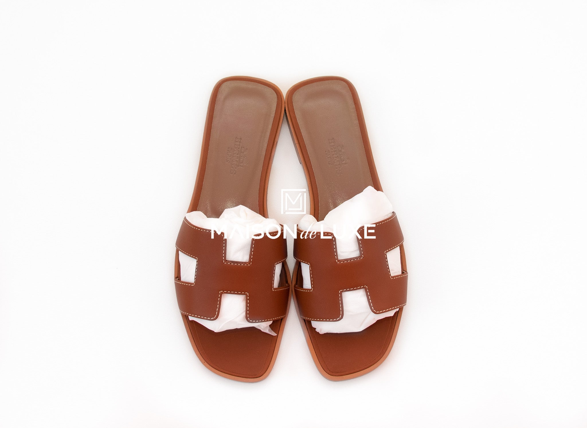 Hermes Epsom Chypre Sandals Gold Size 36 - BrandConscious Authentics