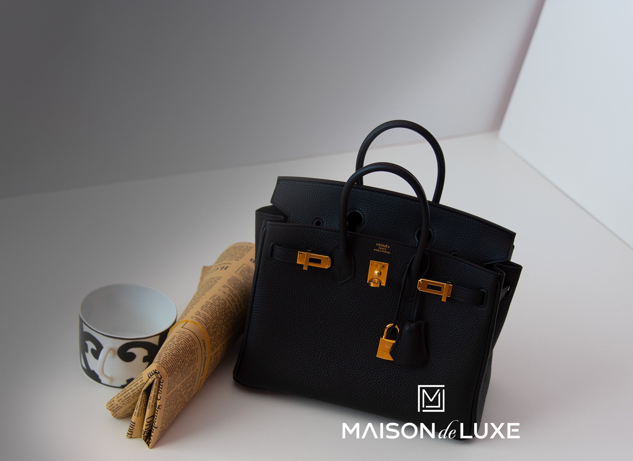 Hermès Birkin 25 Noir (Black) Togo Gold Hardware GHW — The French